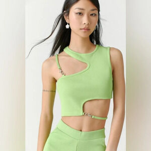 The Ragged Priest Cut Out Ribbed Crop  Tank